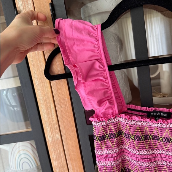 Strut & Bolt smocked maxi dress tiered ruffles flutter embroidered stitching nap - Picture 6 of 9